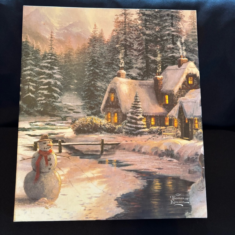 RARE Thomas Kinkade Winter Wonderland Canvas